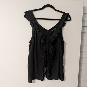 H&M Black Ruffle Blouse